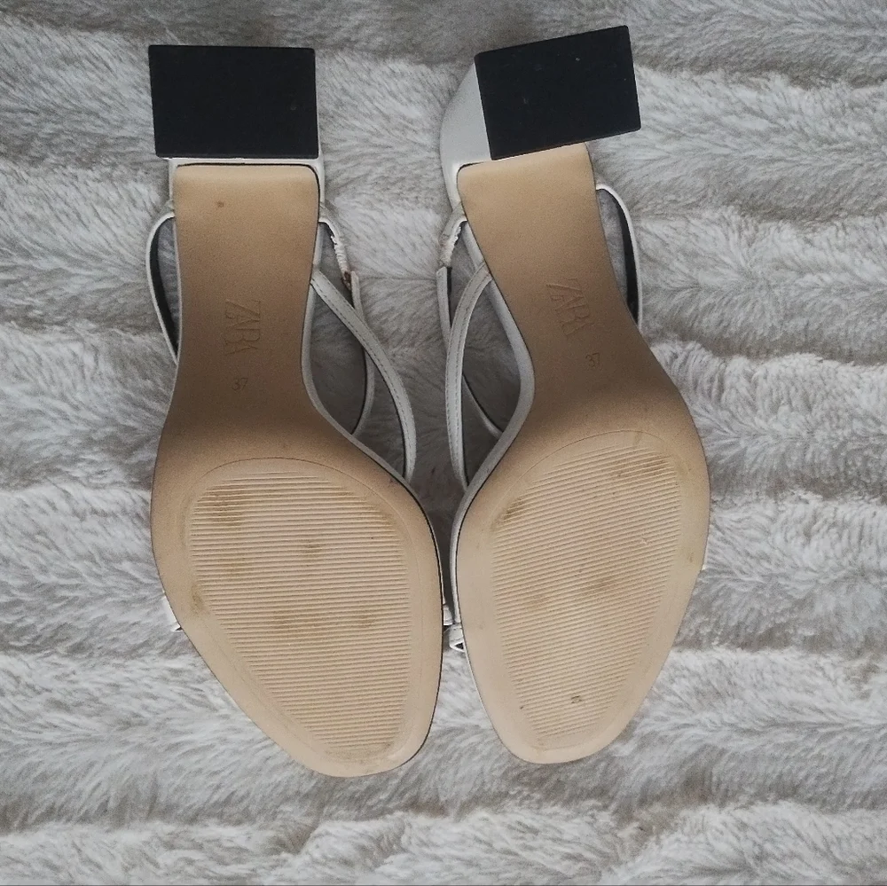 Zara White Strappy Heeled Sandals - Picture 7 of 7